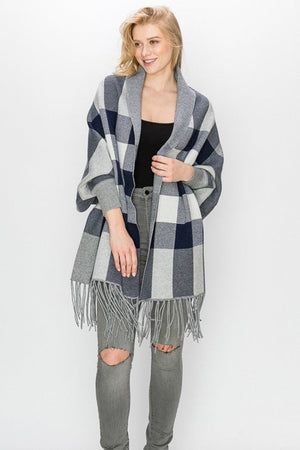 THE CHECKERS WRAP - GREY