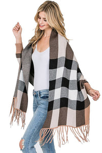 THE CHECKERS WRAP - TAUPE