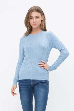 THE ESSENTIAL EDIT CABLE KNIT LIGHTWEIGHT SWEATER