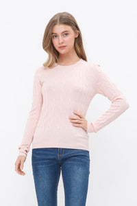 THE ESSENTIAL EDIT CABLE KNIT LIGHTWEIGHT SWEATER