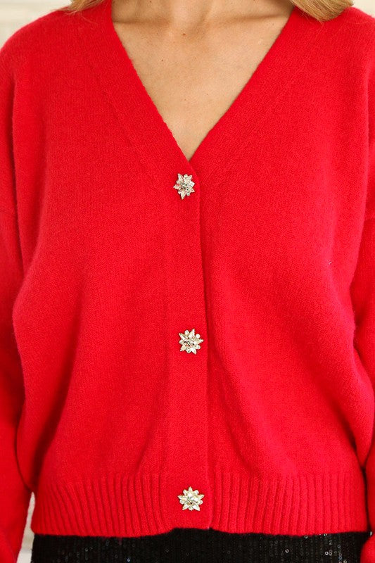 THE SPARKLING THROUGH CARDIGAN KNIT - WINTER WHITE