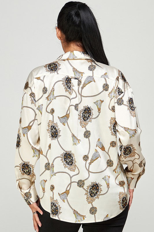 THE ECLAT CHAIN PRINT SHIRT - CREAM