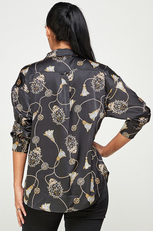 THE ECLAT CHAIN PRINT SHIRT - CREAM