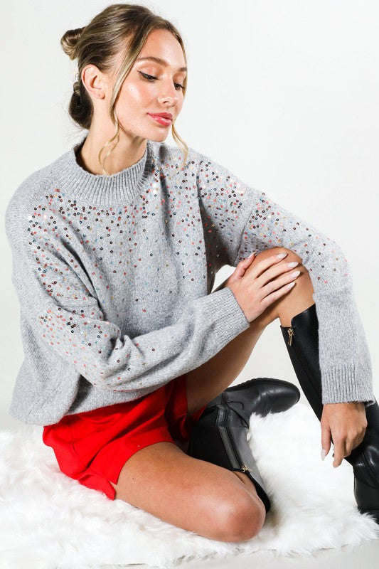 THE SEQUIN IN STYLE KNIT - GREY