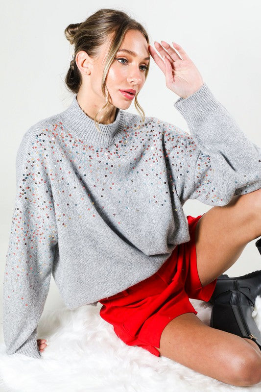 THE SEQUIN IN STYLE KNIT - GREY