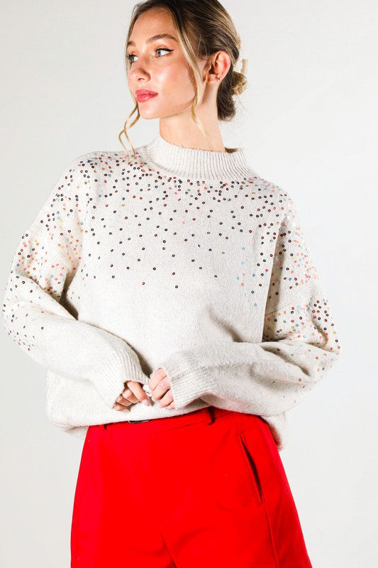 THE SEQUIN IN STYLE KNIT - GREY
