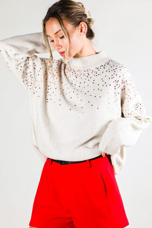 THE SEQUIN IN STYLE KNIT - GREY