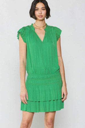 THE TAKING IT ESSENTIAL DRESS - KELLY GREEN