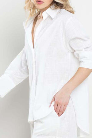 THE GENERATION LINEN SHIRT - WHITE