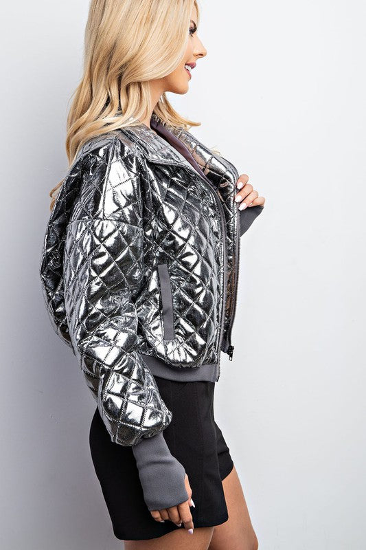 THE COMMAND IT METALLIC QUILTED JACKET