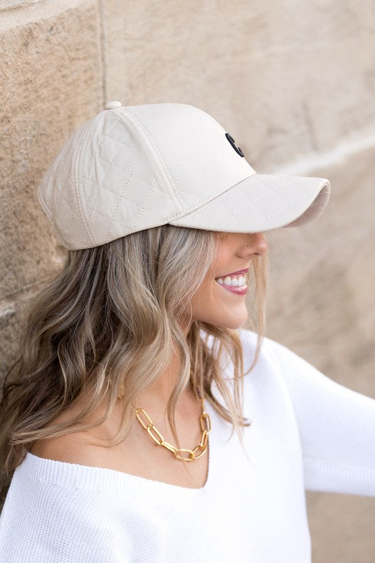 THE QUILTED CAP - BONE