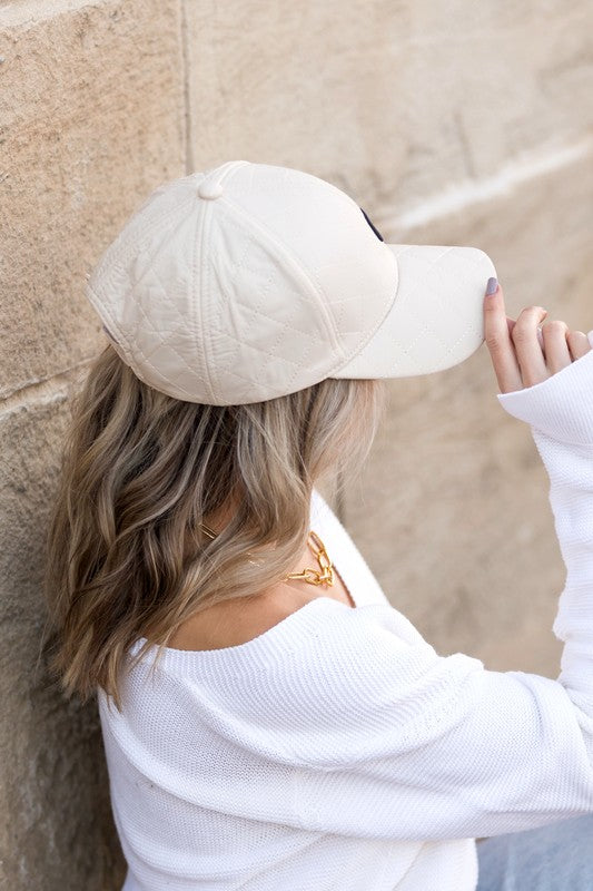 THE QUILTED CAP - BONE