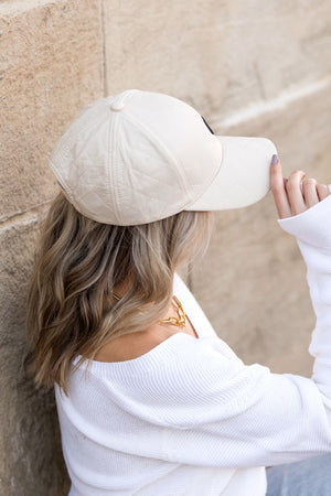 THE QUILTED CAP - BONE