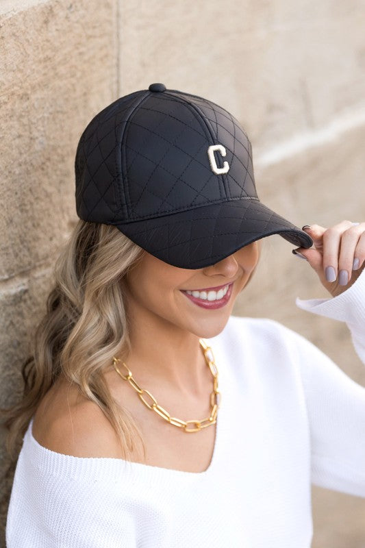 THE QUILTED CAP - BLACK