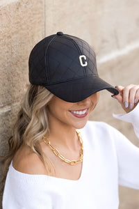 THE QUILTED CAP - BLACK