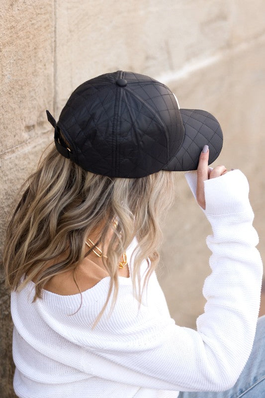 THE QUILTED CAP - BONE