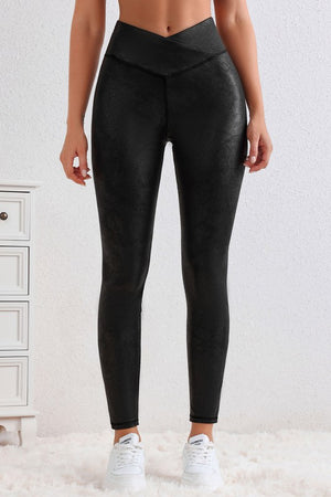 THE SIZZLE IN STYLE LEATHER LOOK ACTIVEWEAR LEGGING