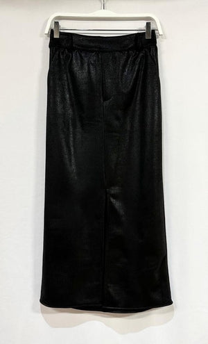 THE ESSENTIAL EDIT FAUX LEATHER MIDI MAXI SKIRT - ONE LEFT!