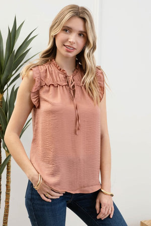 THE ASSUME IT LIGHTWEIGHT BLOUSE - LIGHT SIENNA