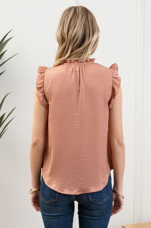 THE ASSUME IT LIGHTWEIGHT BLOUSE - LIGHT SIENNA