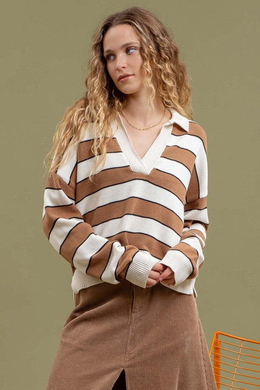 THE CENTRE COURT COTTON KNIT - TAN/CREAM