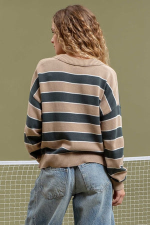 THE CENTRE COURT COTTON KNIT - TAN/CREAM