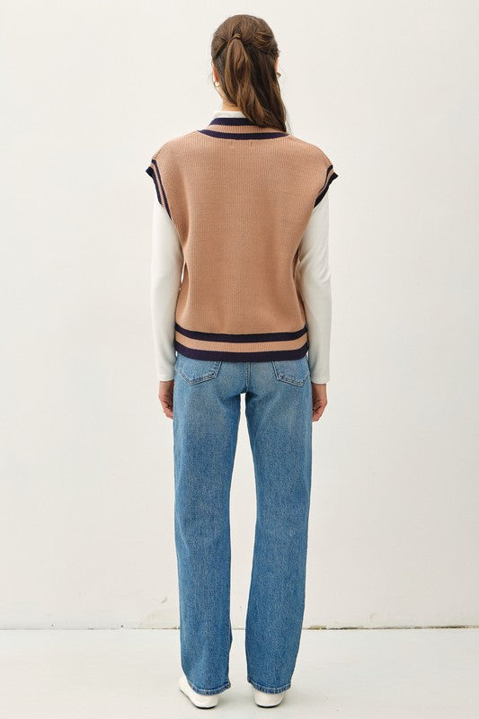 THE VARSITY V-NECK KNIT