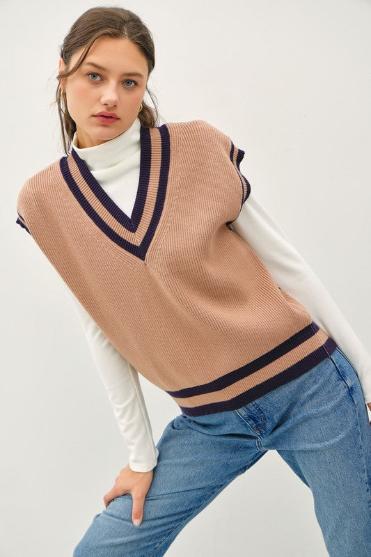 THE VARSITY V-NECK KNIT