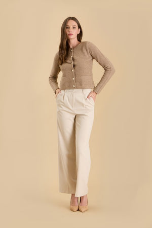 THE AMORE GOLD BUTTON KNIT - CAMEL