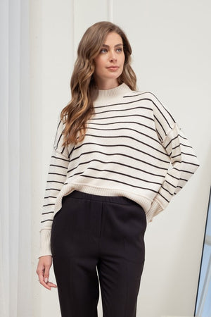 THE VERSION STRIPED KNIT - OATMEAL