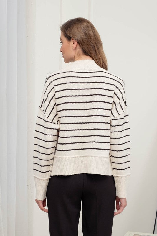 THE VERSION STRIPED KNIT - MOCHA