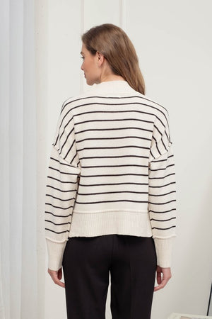 THE VERSION STRIPED KNIT - OATMEAL