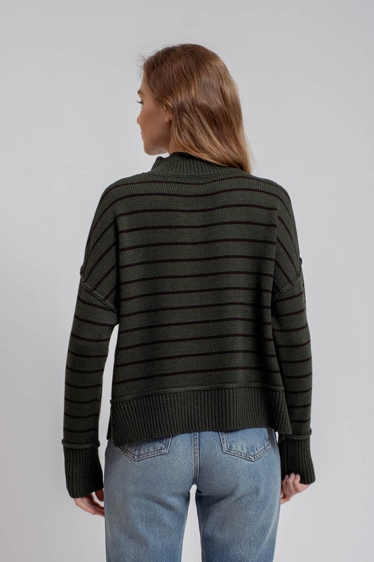 THE VERSION STRIPED KNIT - MOCHA