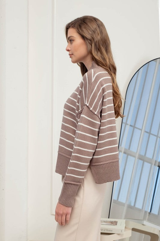 THE VERSION STRIPED KNIT - MOCHA