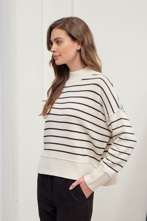 THE VERSION STRIPED KNIT - OATMEAL