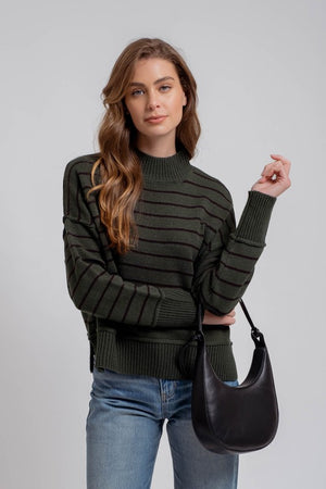 THE VERSION STRIPED KNIT - MOCHA