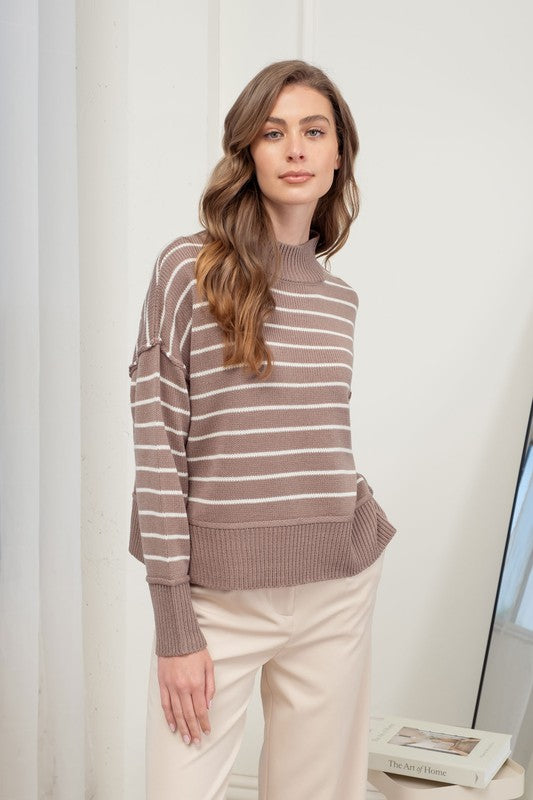 THE VERSION STRIPED KNIT - MOCHA