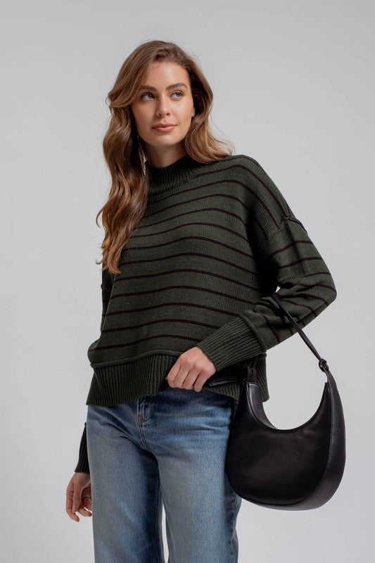 THE VERSION STRIPED KNIT - MOCHA