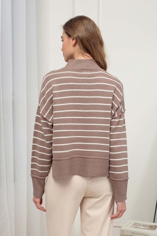 THE VERSION STRIPED KNIT - OATMEAL