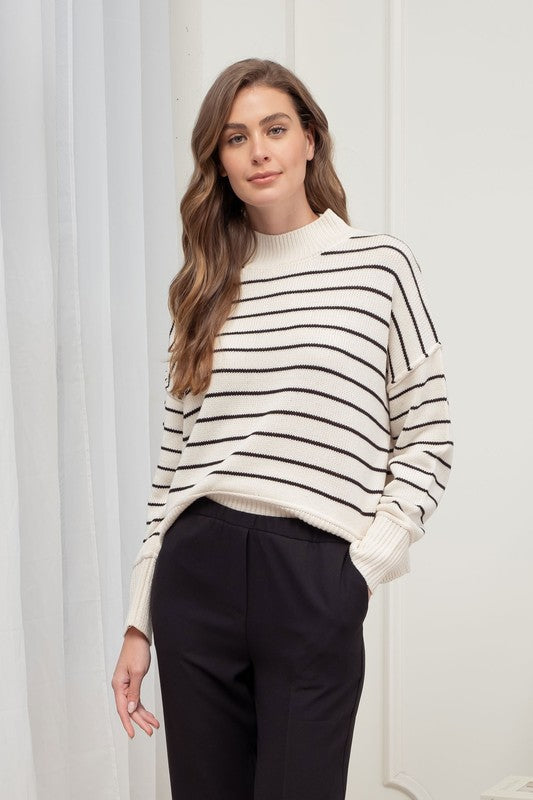 THE VERSION STRIPED KNIT - OATMEAL