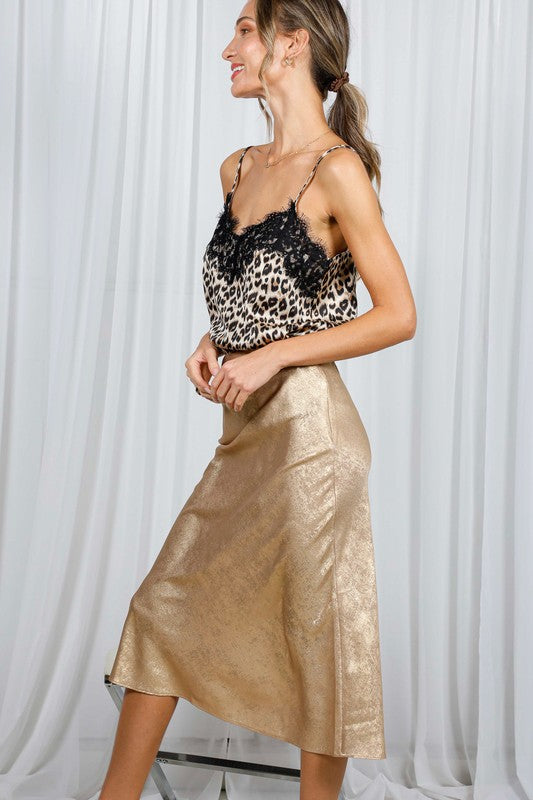 THE GOLDEN SATIN SKIRT