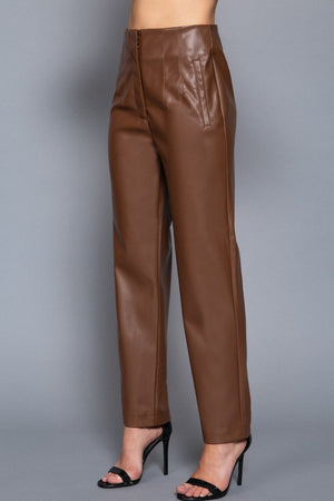 THE ESSENTIAL EDIT LEATHER LOOK PANT