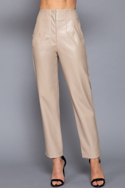 THE ESSENTIAL EDIT LEATHER LOOK PANT