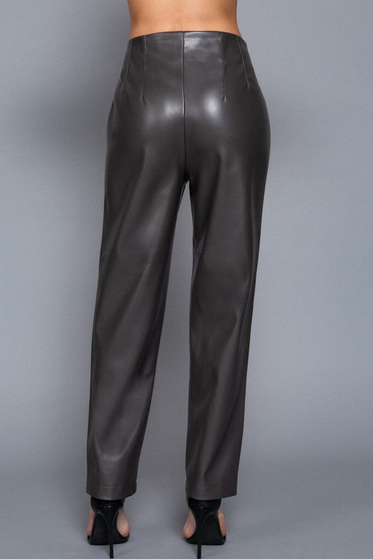 THE ESSENTIAL EDIT LEATHER LOOK PANT