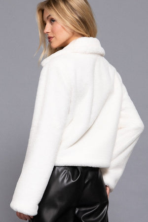 THE TEDDY FAUX FUR MOTO JACKET