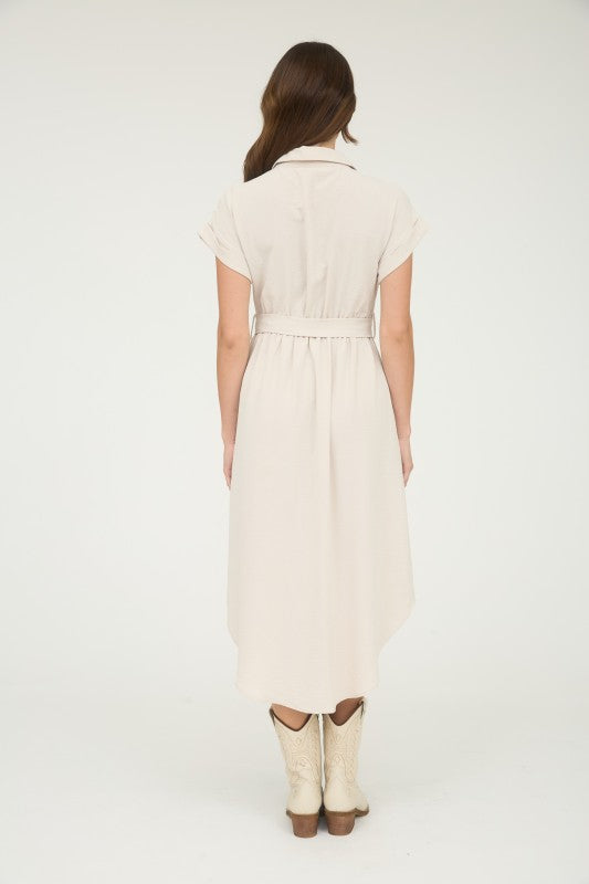 THE ESSENTIAL EDIT MIDI SHIRT DRESS