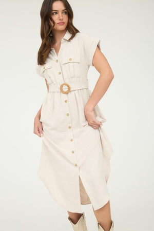 THE ESSENTIAL EDIT MIDI SHIRT DRESS