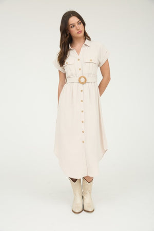 THE ESSENTIAL EDIT MIDI SHIRT DRESS