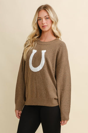 THE HORSESHOE SWEATER - BROWN - PRE-ORDER