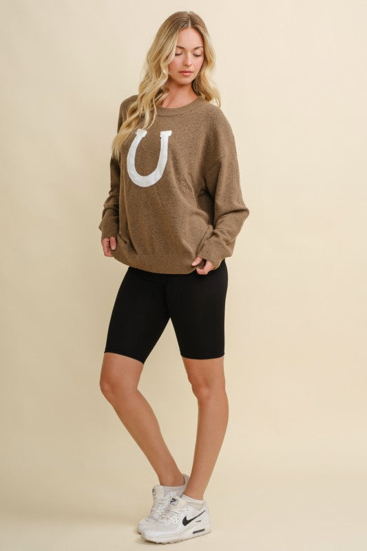 THE HORSESHOE SWEATER - BROWN - PRE-ORDER